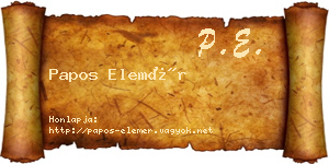 Papos Elemér névjegykártya