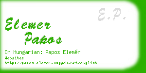 elemer papos business card